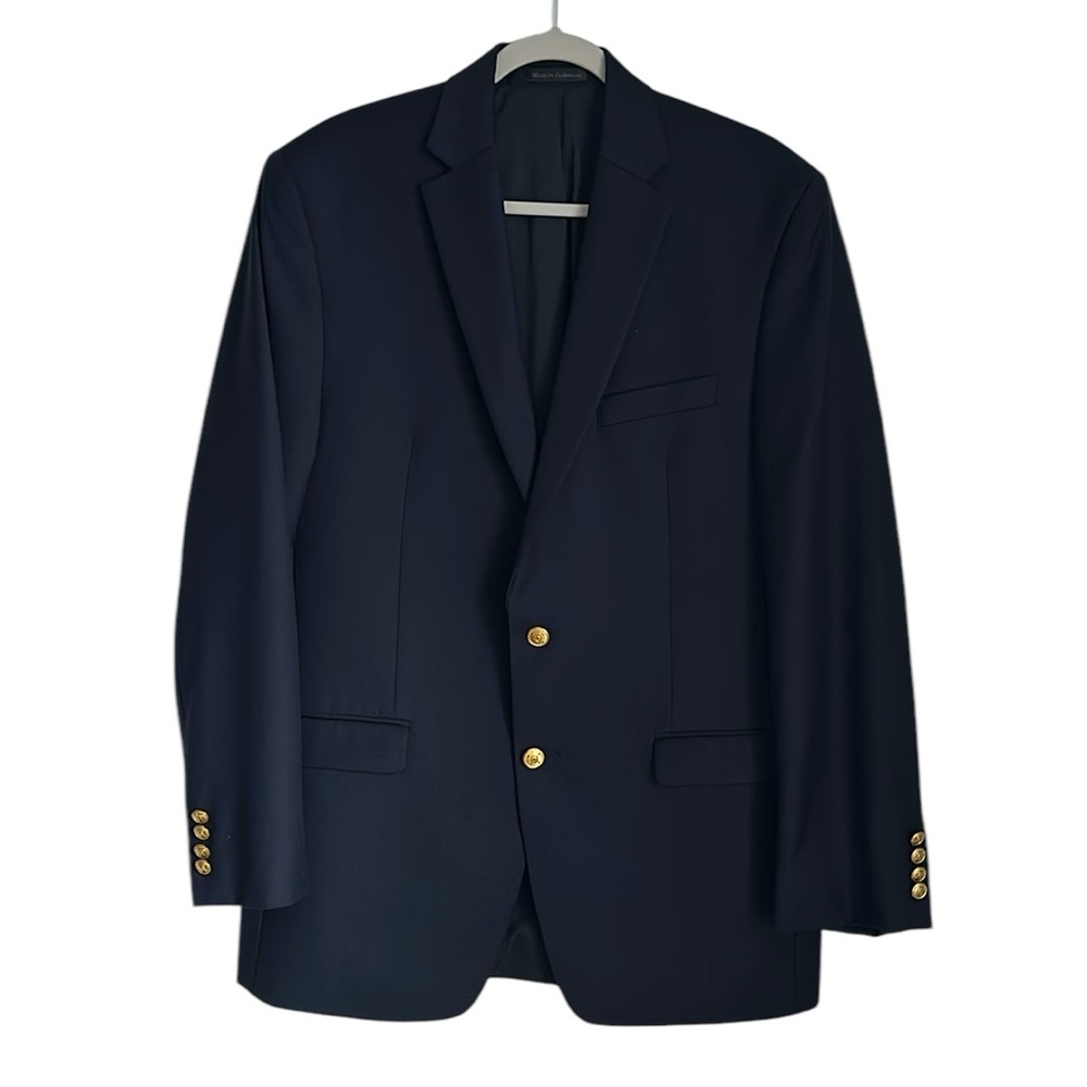 Lauren Ralph Lauren-Mens Blazer- Navy-Gold Buttons-Single Vent-Classic Size 41L